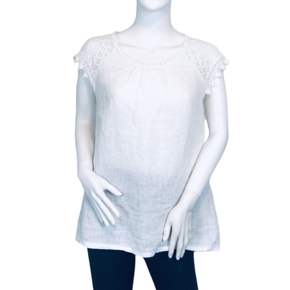 Alessia Pacini | Linen And Crochet Lace Top